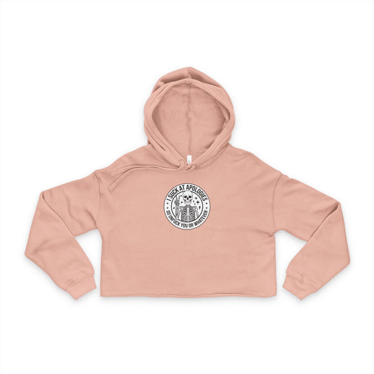 Women's Cropped Hoodie with Sassy Skeleton Design