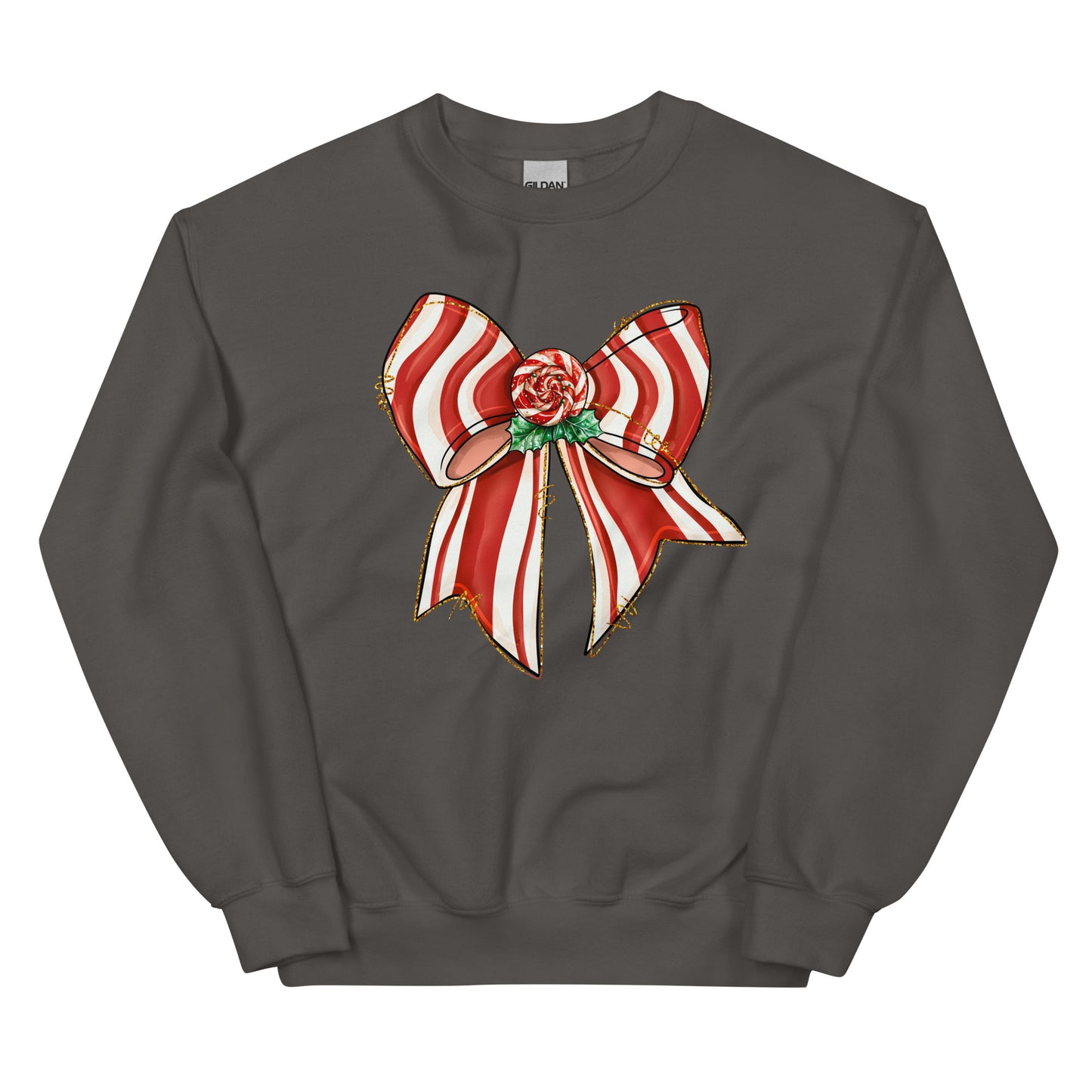 Peppermint Wishes Christmas crewneck sweatshirt for women.