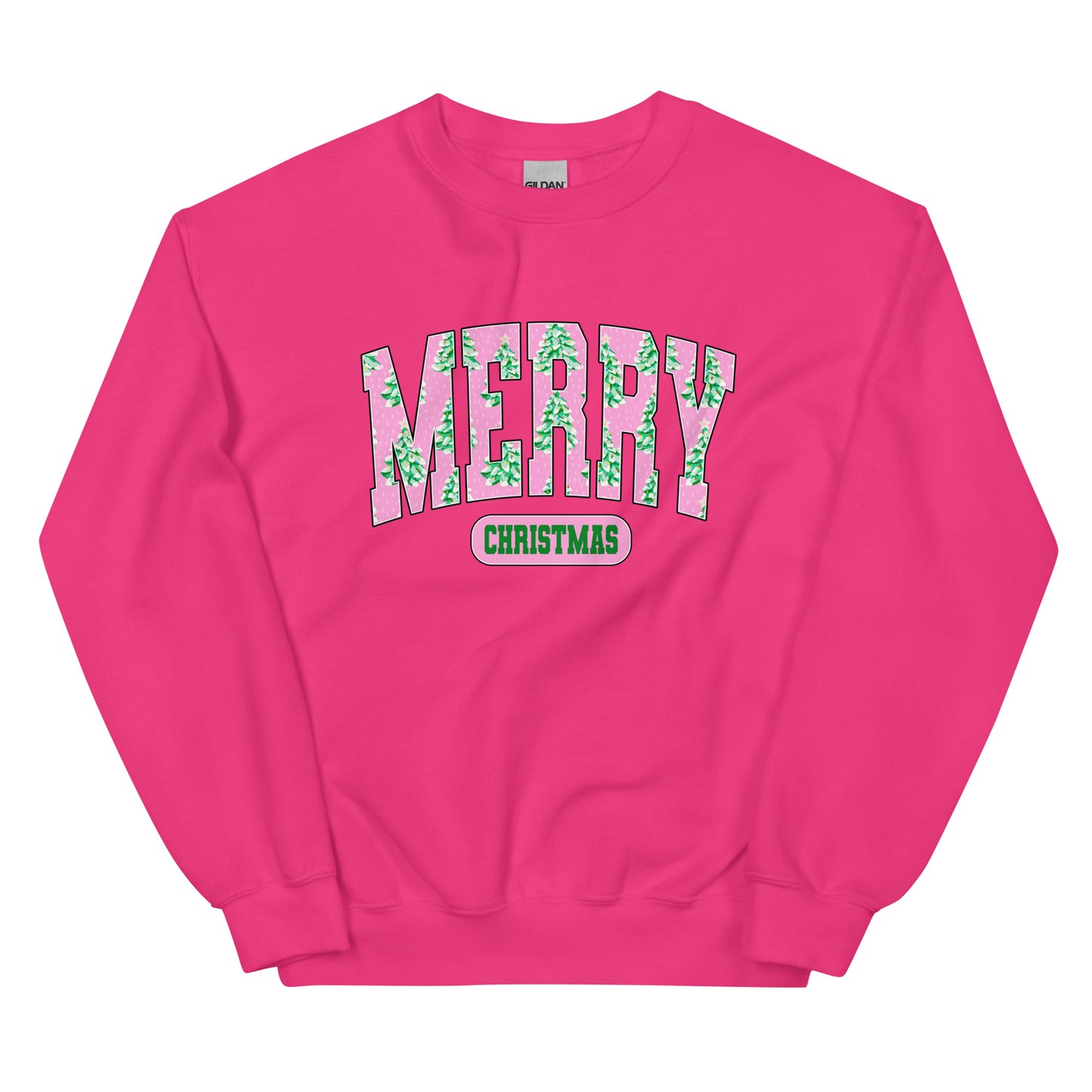 Preppy Merry Christmas Varsity Crewneck – cute holiday sweatshirt with varsity lettering.