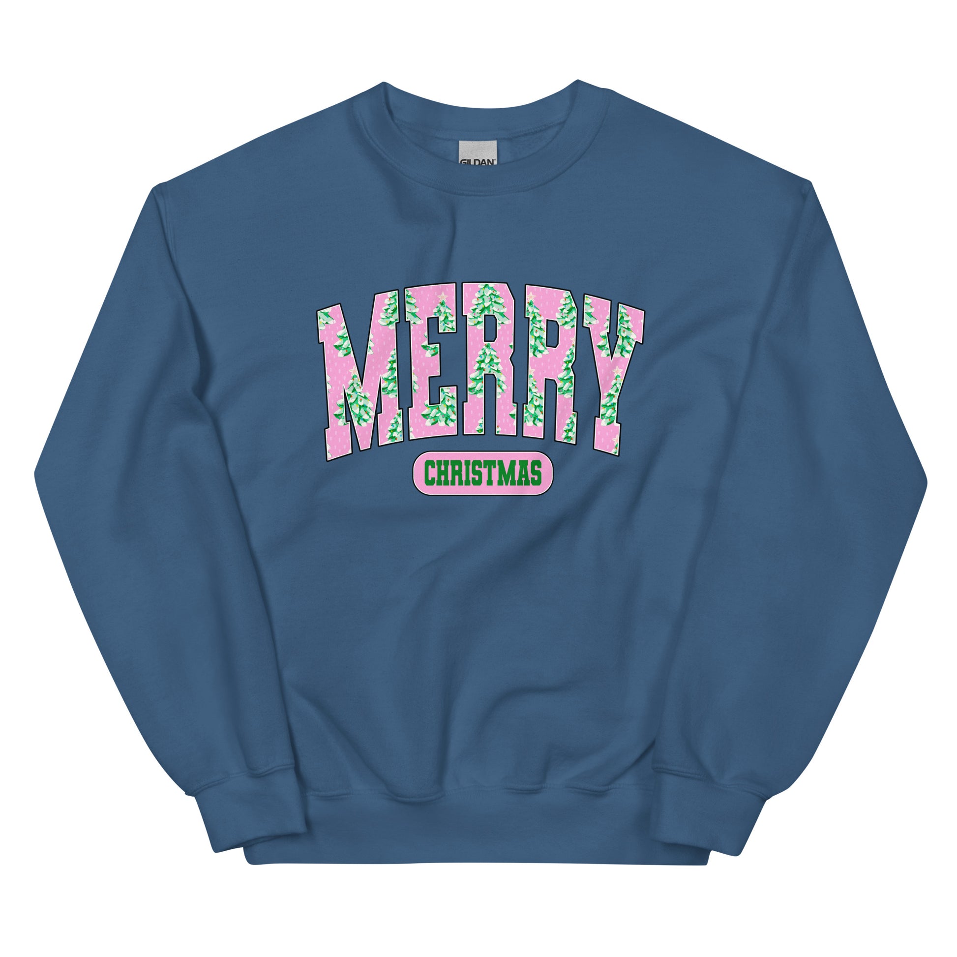 Preppy Merry Christmas Varsity Crewneck – cute holiday sweatshirt with varsity lettering.
