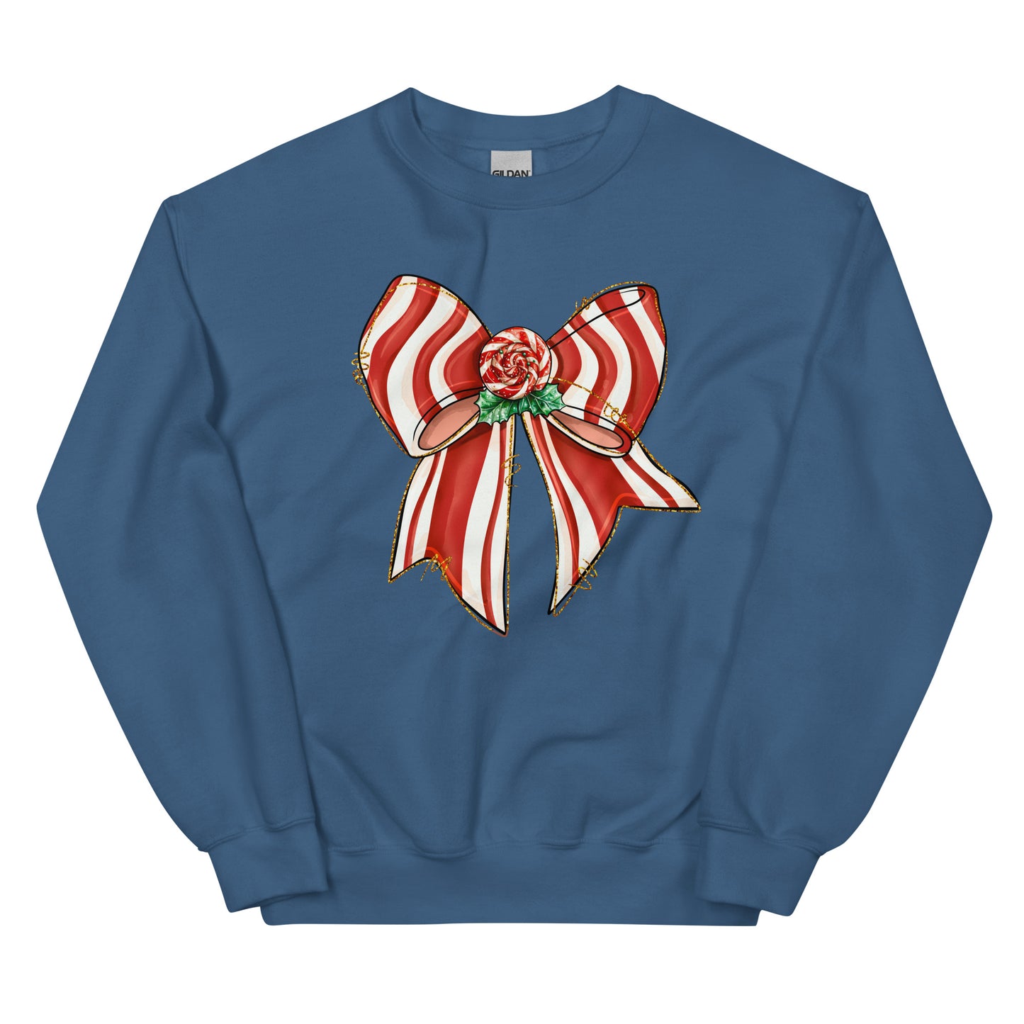 Peppermint Wishes Christmas crewneck sweatshirt for women.