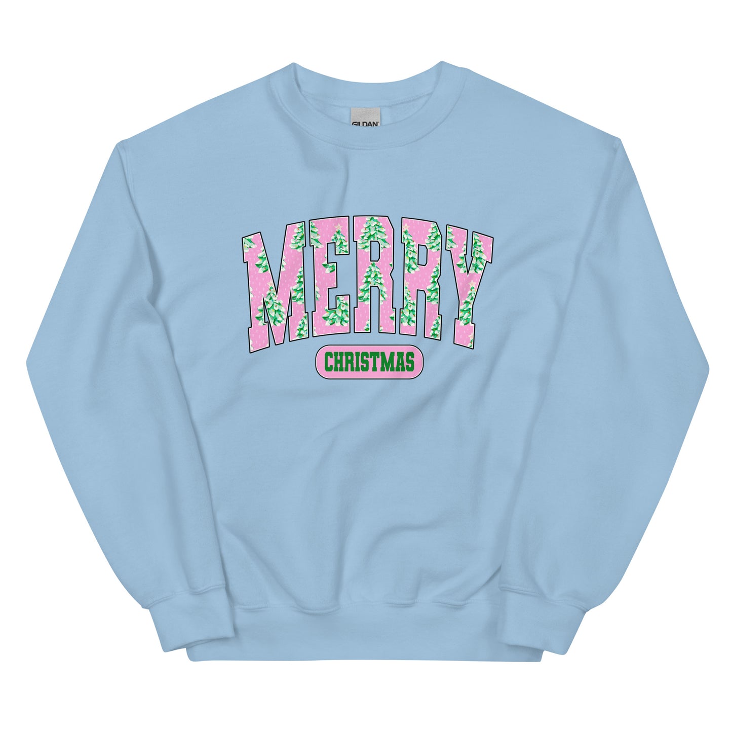 Preppy Merry Christmas Varsity Crewneck – cute holiday sweatshirt with varsity lettering.