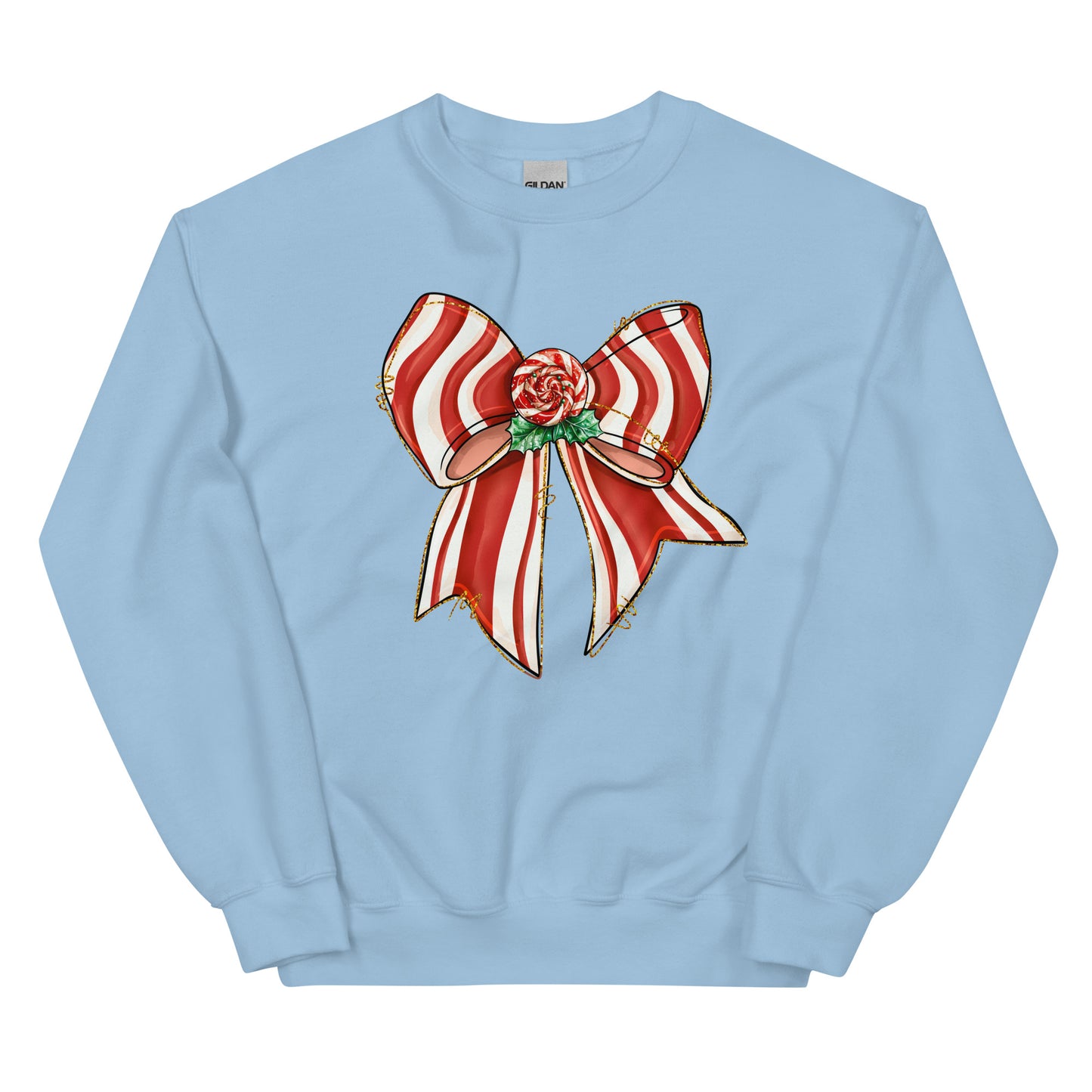 Peppermint Wishes Christmas crewneck sweatshirt for women.
