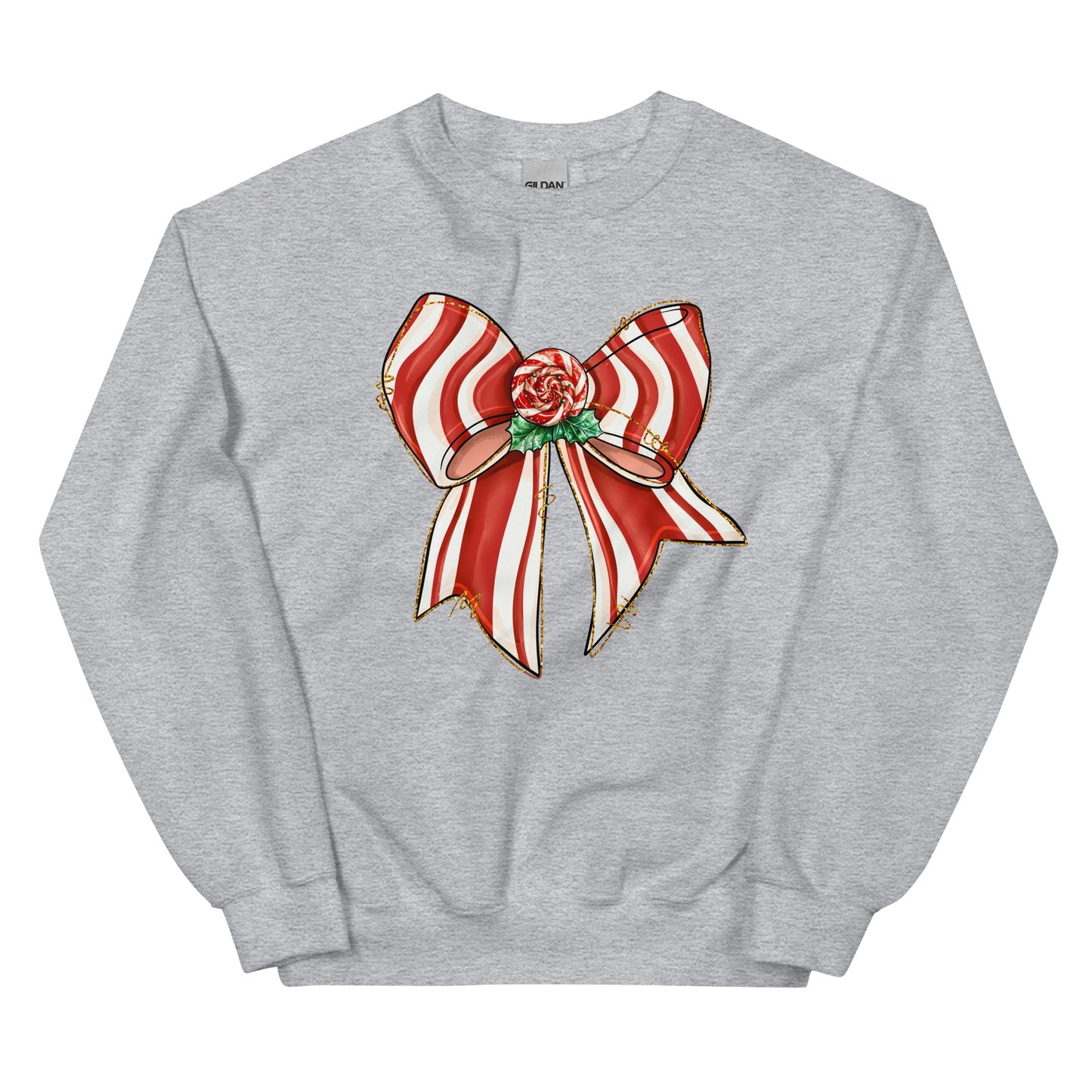 Peppermint Wishes Christmas crewneck sweatshirt for women.