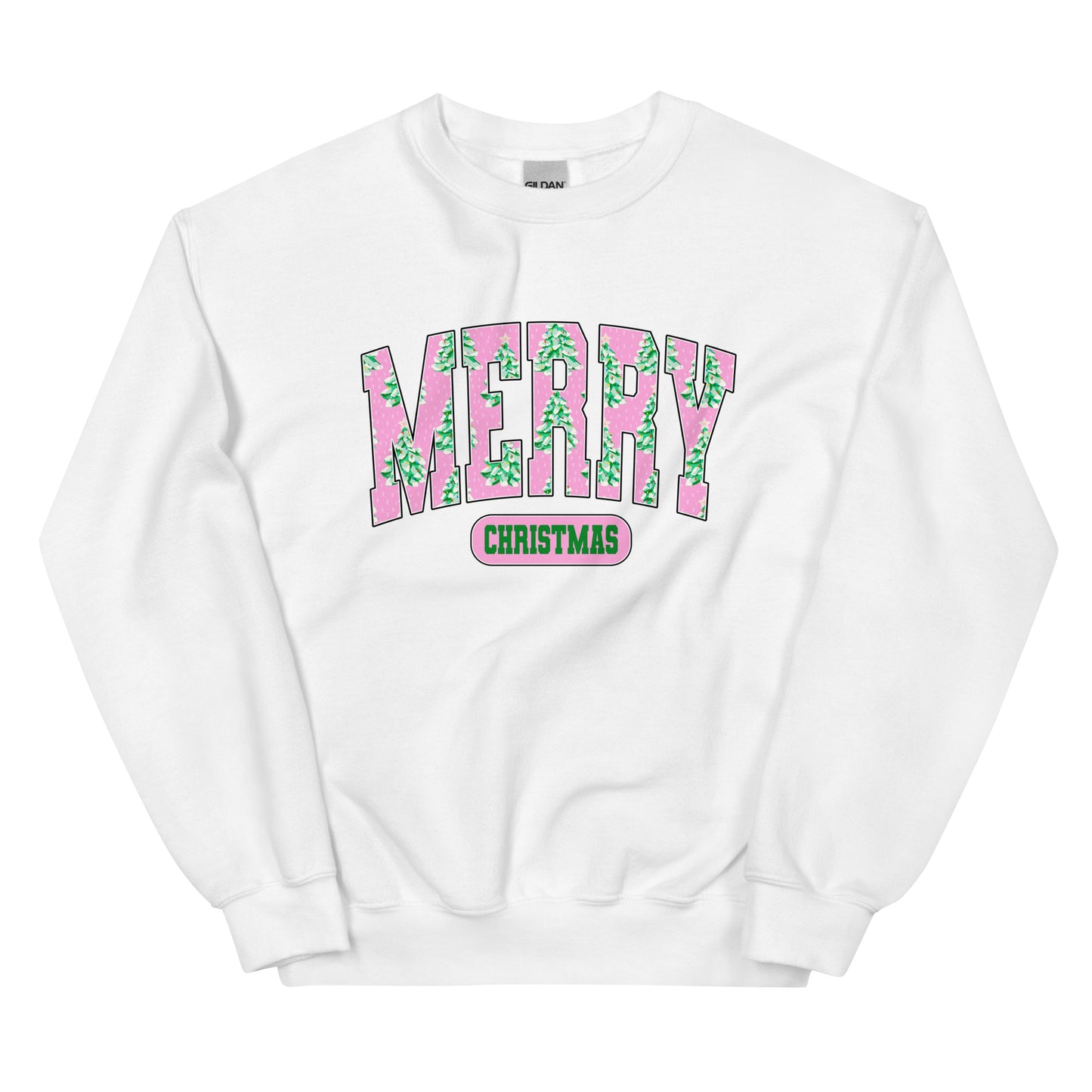 Preppy Merry Christmas Varsity Crewneck – cute holiday sweatshirt with varsity lettering.