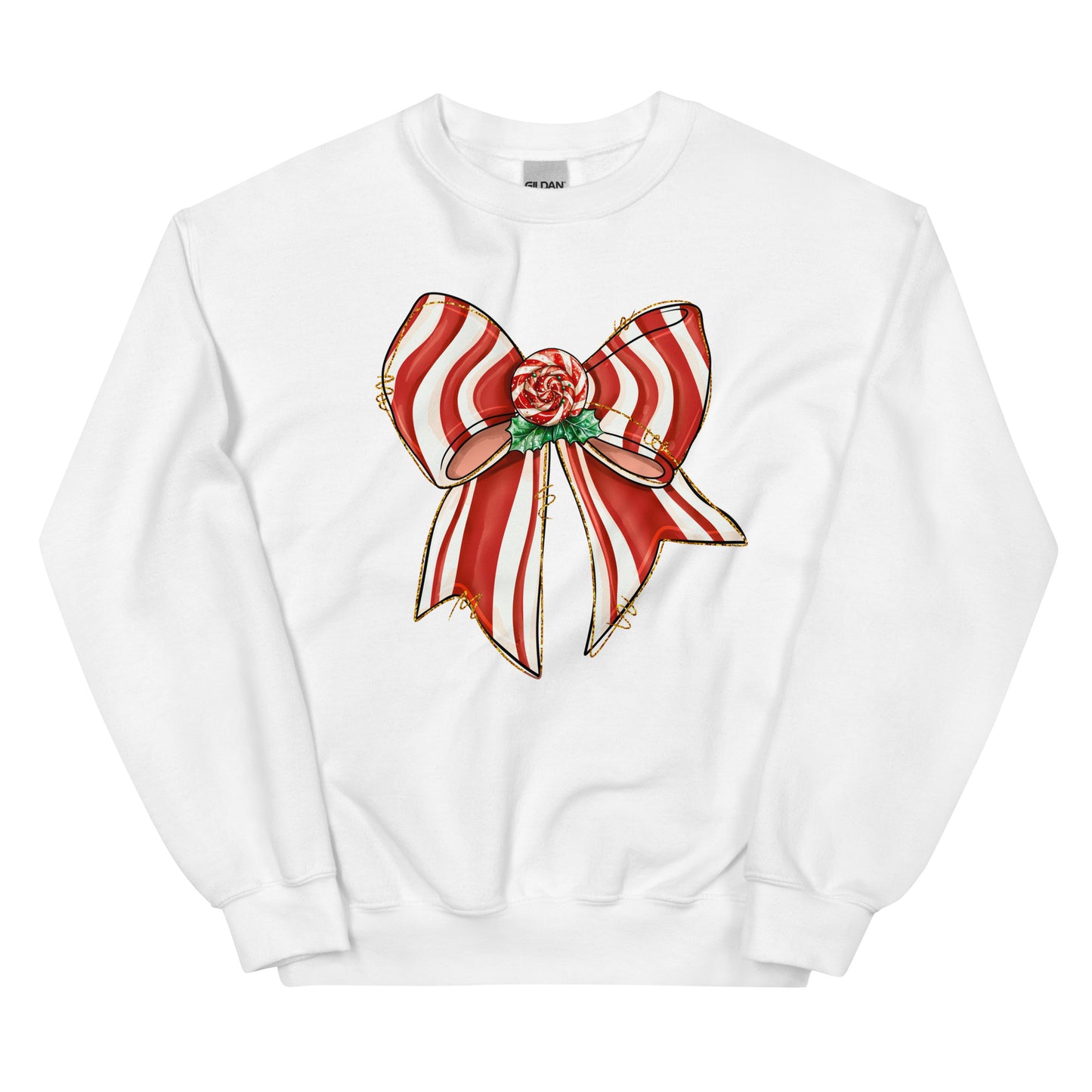 Peppermint Wishes Christmas crewneck sweatshirt for women.