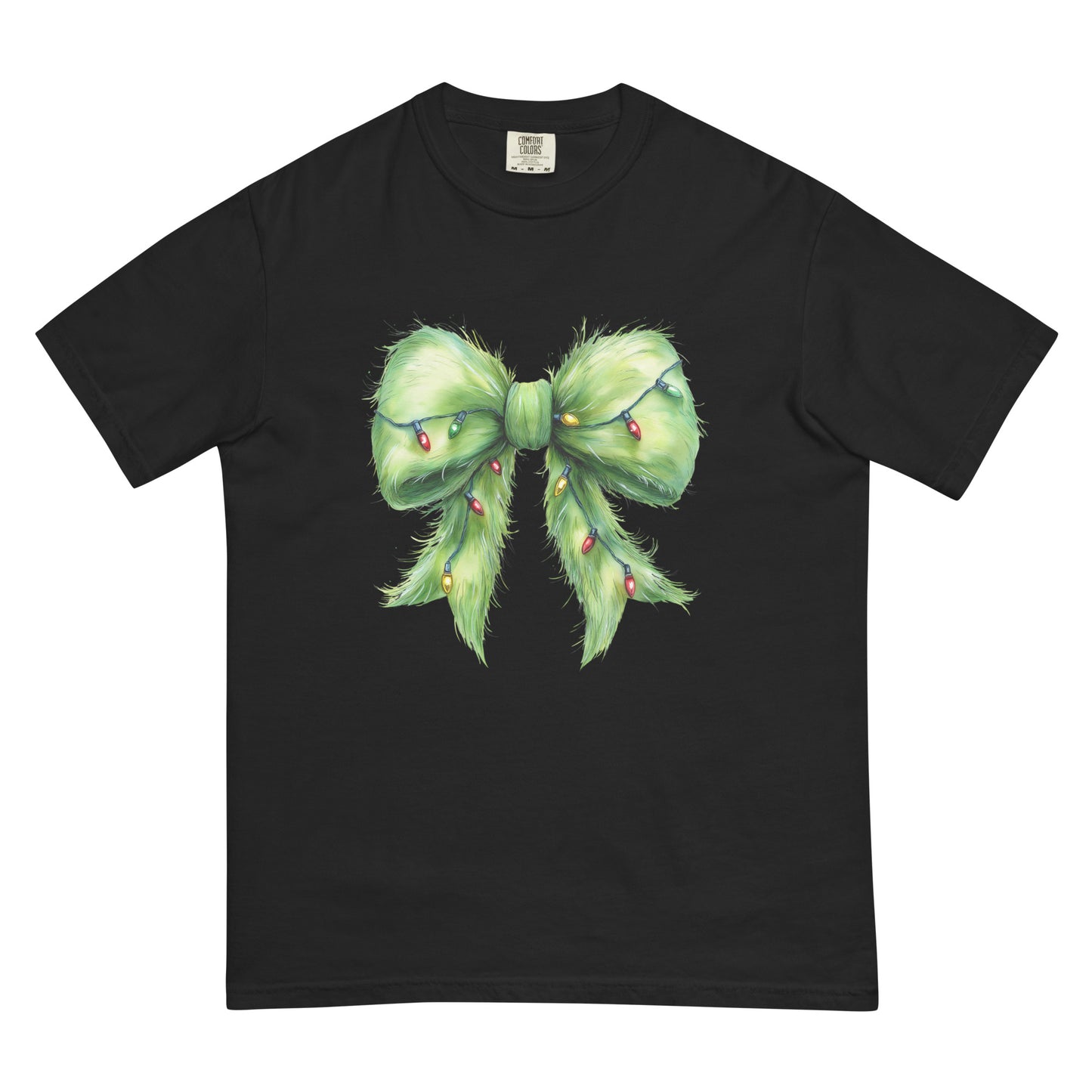Favorite Green Christmas Bow T-Shirt in multiple colors | Comfort Colors 1717 holiday graphic tee