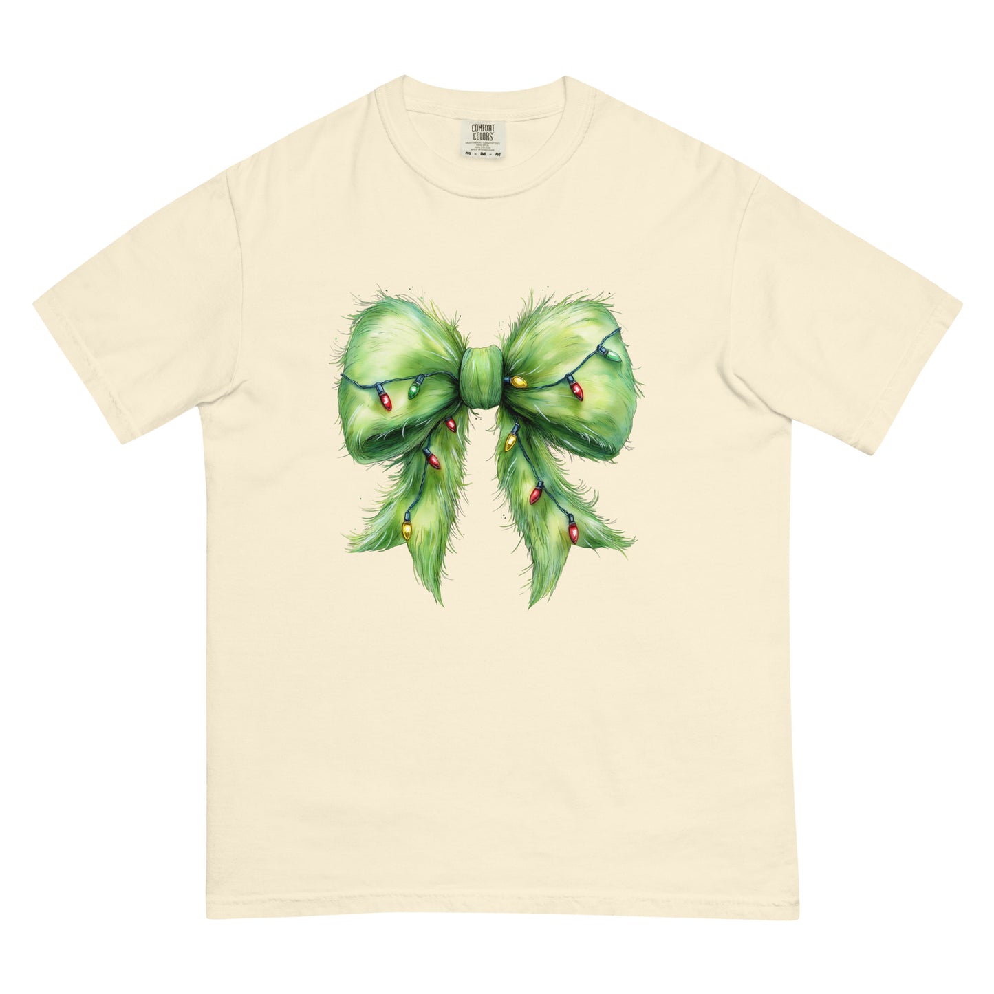 Favorite Green Christmas Bow T-Shirt in multiple colors | Comfort Colors 1717 holiday graphic tee